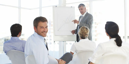 Gruppe bei Präsentation